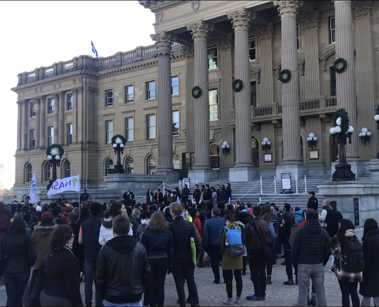 MacEwan students protest UCP budget cuts Edmonton Legislature