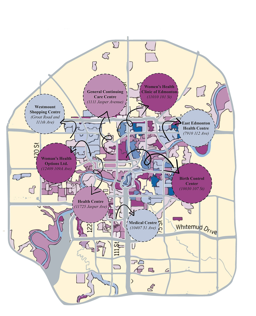 map of Edmonton graphic