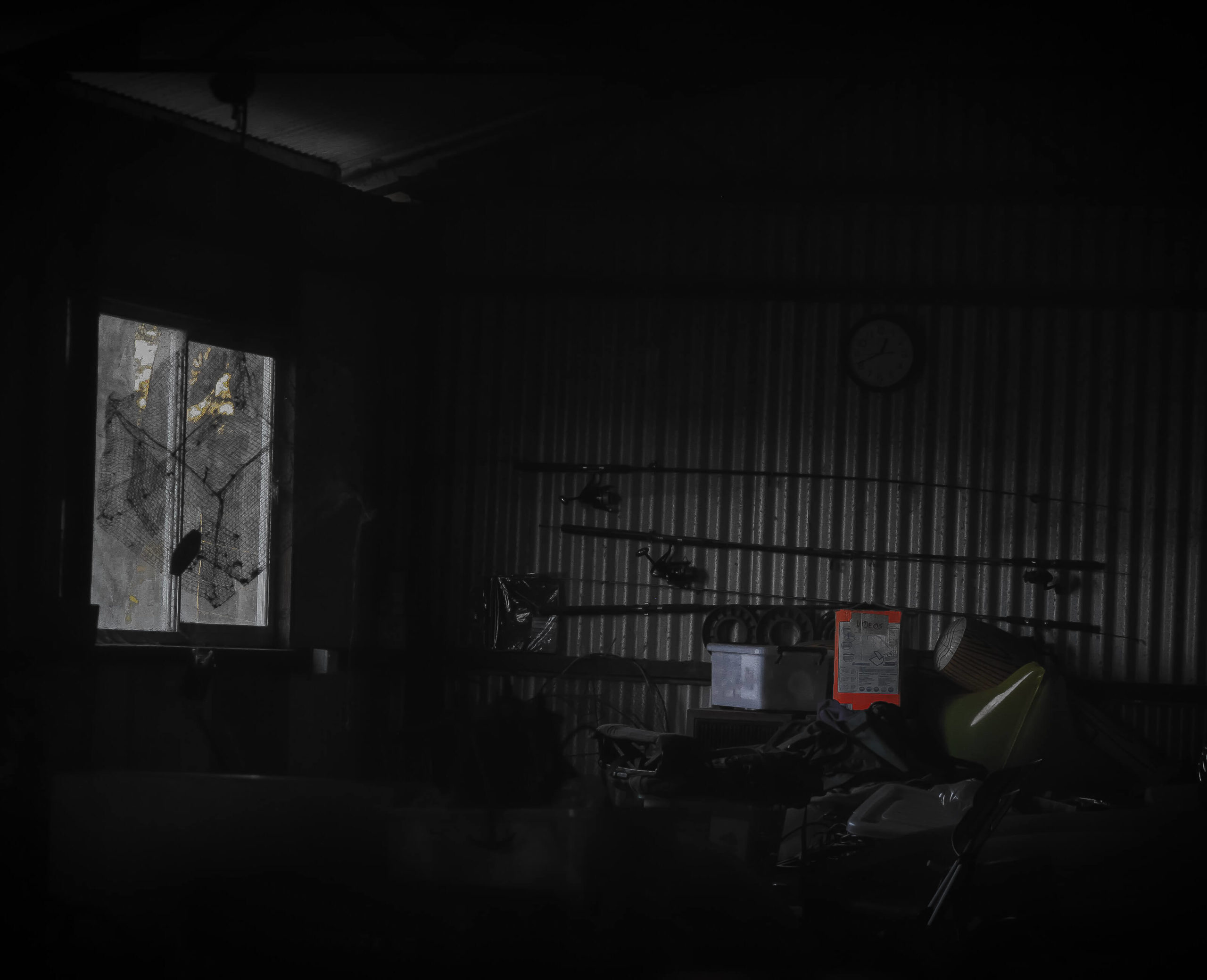 bedroom in a dark apartment