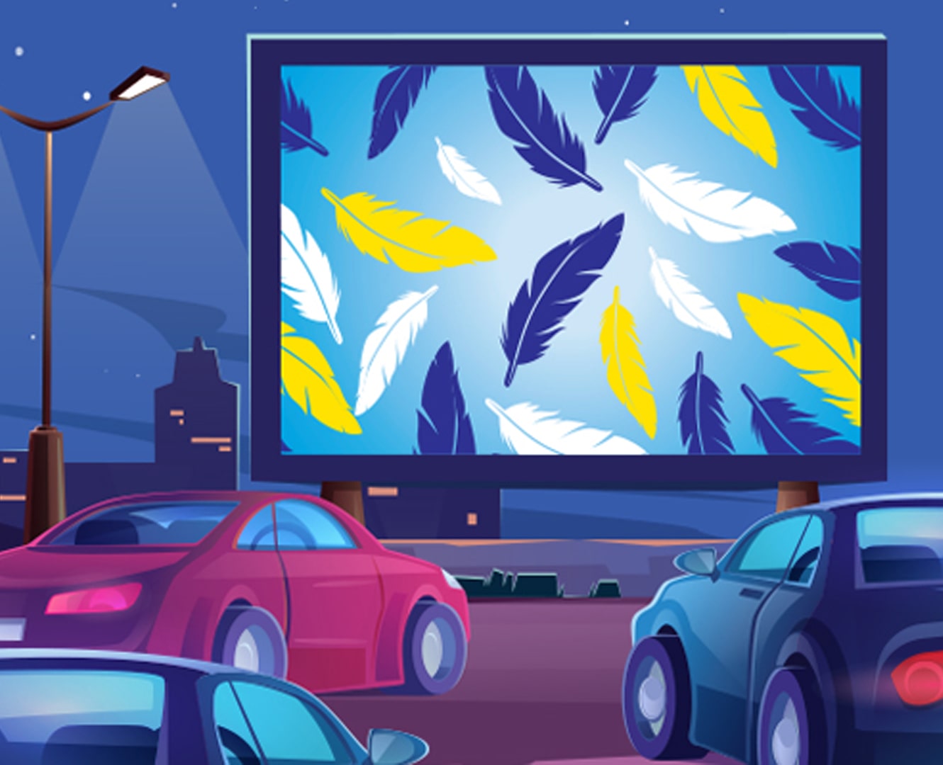 Drive in movie cartoon image