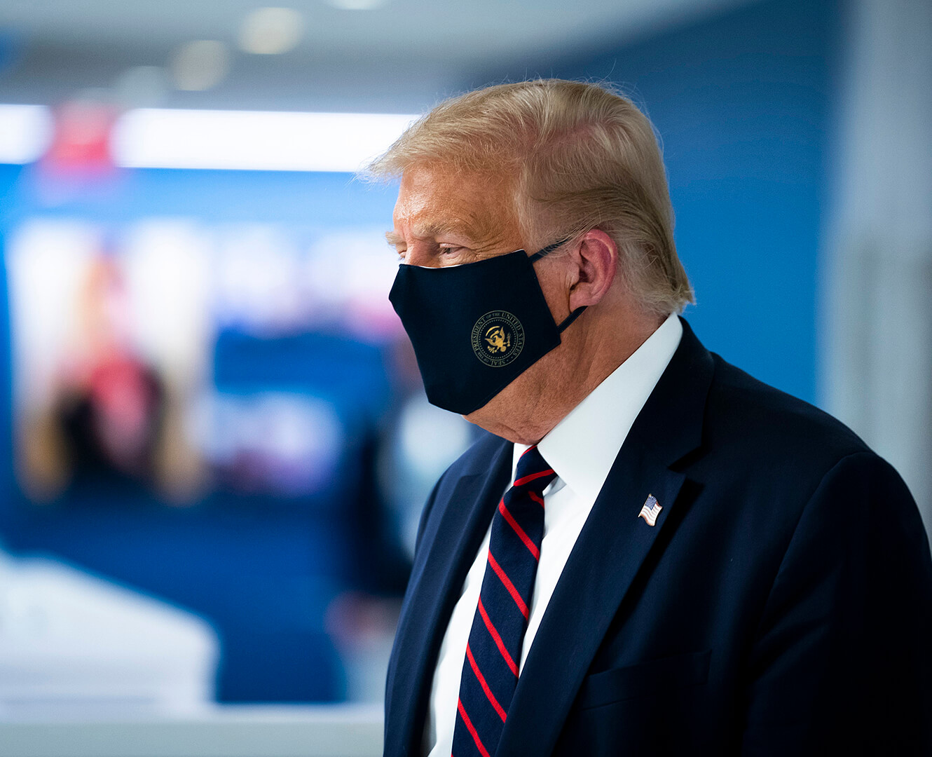 President Trump wearing a mask