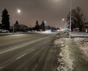 Edmonton late night road city lights