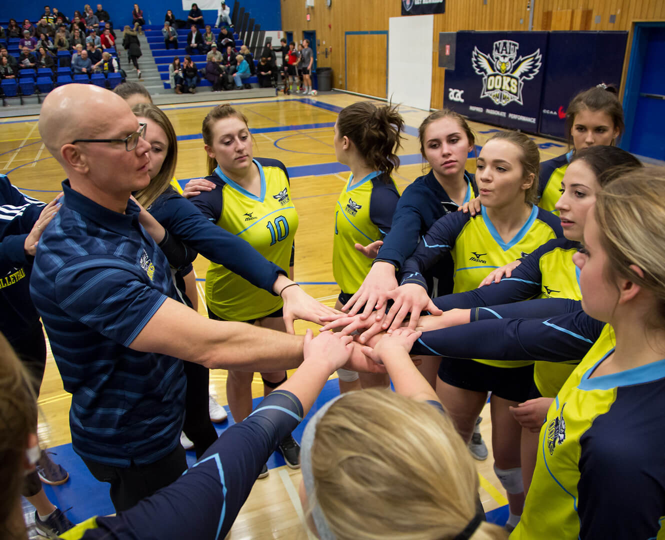 NAIT Women's volleyball team prepare for a game