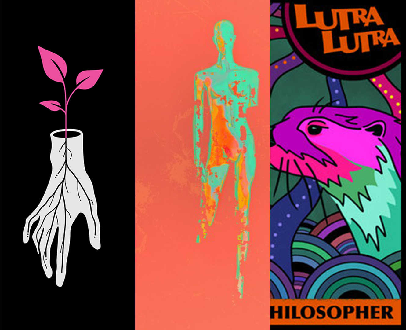 Blank Statues, Whale and The Wolf and Lutra Lutra album covers