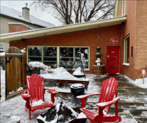 A photo of the winter patio at Little Brick, a cafe in Edmonton.