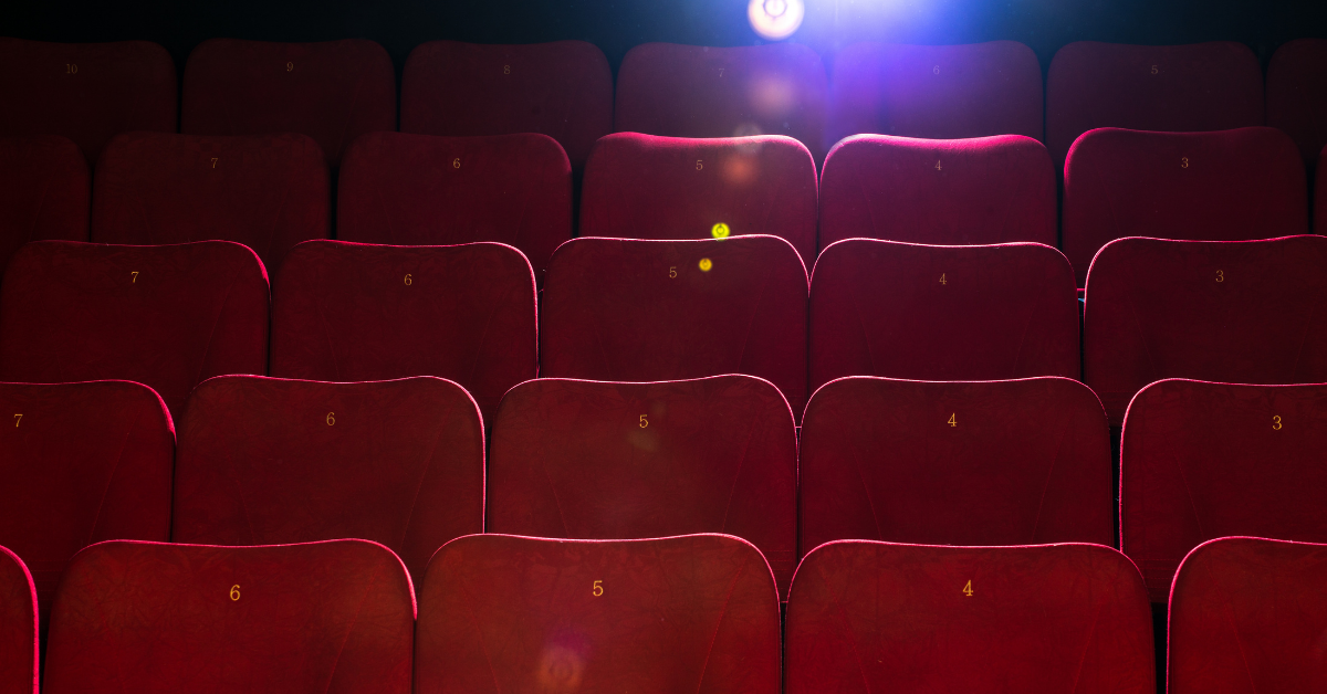 empty rows in a movie theatre