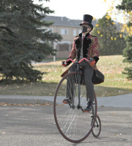 a man on a unicycle