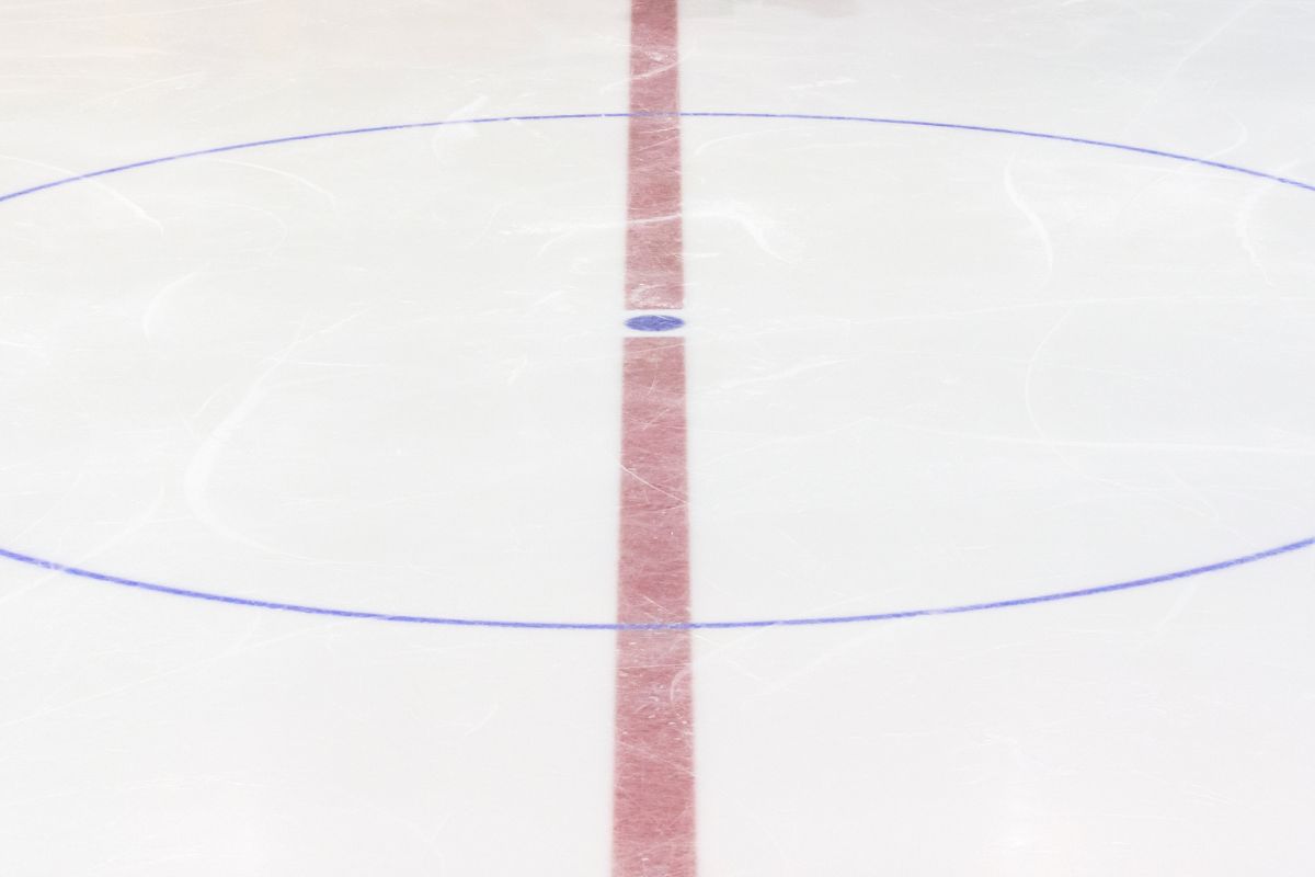 a close up of hockey ice